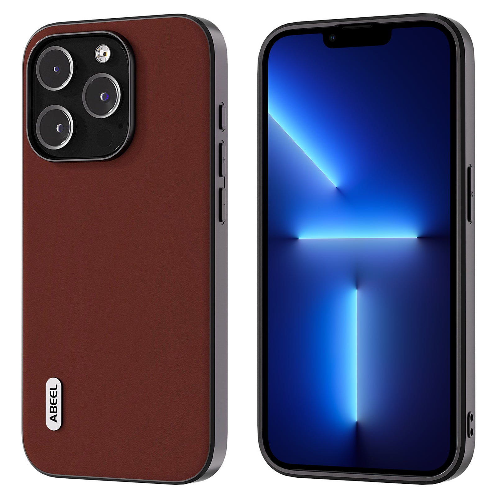 Zadní kryt ABEEL pro iPhone 13 Pro Max Pouzdro na telefon z hovězinové kůže s povrchovou úpravou z hedvábné kůže TPU Zadní kryt ABEEL pro iPhone 13 Pro Max Pouzdro na telefon z hovězinové kůže s povrchovou úpravou z hedvábné kůže TPU